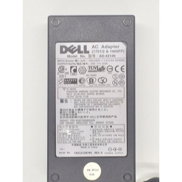 Dell 1701 1702 1900FP AC/DC Power Supply Adapter Model AD-4214N Computer - Picture 3 of 9